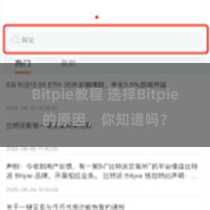 Bitpie教程 选择Bitpie的原因，你知道吗？